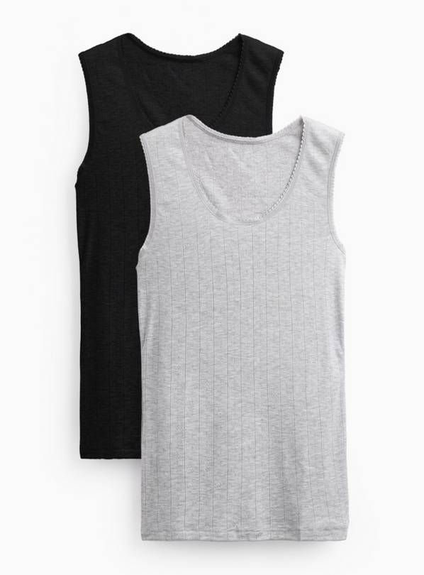 Charcoal & Grey Thermal Vest 2-Pack L